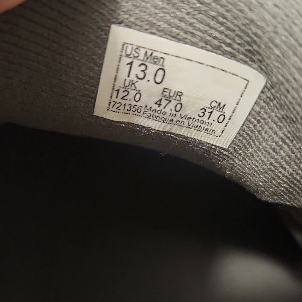 VANS Men's Charcoal and White Sneakers Size 13.